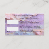 Carte De Rendez-vous Pastel Marble Lash Before care Appointment Card (Dos)
