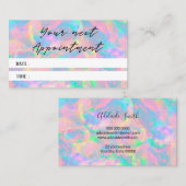 carte de rendez-vous pastel opal (Devant / Derrière)