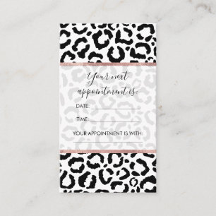 Carte De Rendez-vous Patteries du Black White Leopard animal