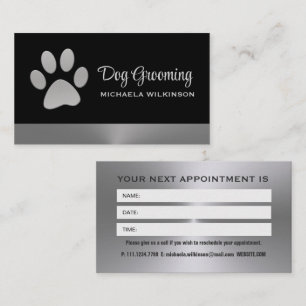 Carte De Rendez-vous Paw Chien Argent sur le service Grossiste pour Ani