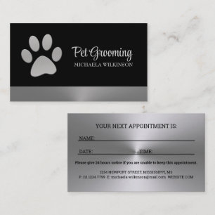 Carte De Rendez-vous Paw Chien Argent sur le service Grossiste pour Ani