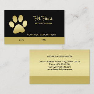 Carte De Rendez-vous Paw chien brillant or sur le service de grossissem