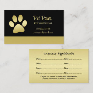 Carte De Rendez-vous Paw chien brillant or sur le service de grossissem