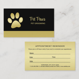 Carte De Rendez-vous Paw chien brillant or sur le service de grossissem