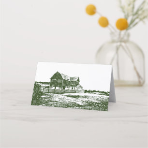 Carte De Rendez-vous Paysage rural maison de ferme de style coupe