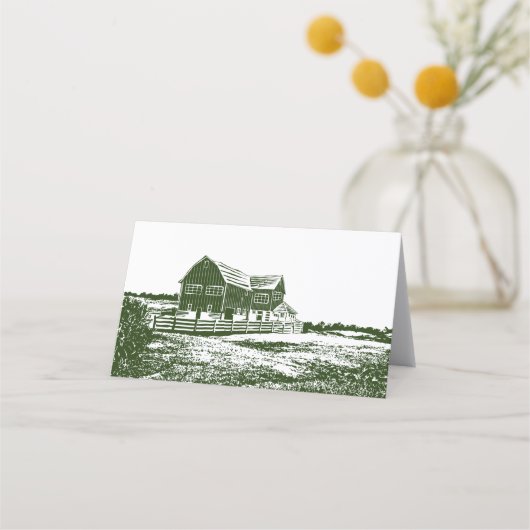 Carte De Rendez-vous Paysage rural maison de ferme de style coupe (Devant)