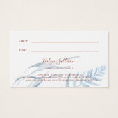 Carte de rendez-vous Pêche et bleu tropical (Dos)