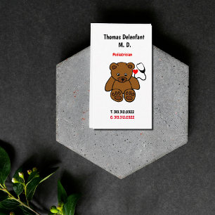 Carte De Rendez-vous Pédiatre - stéthoscope en peluche et coeur