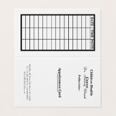 Carte de rendez-vous pédiatrique (Extérieur déplié)