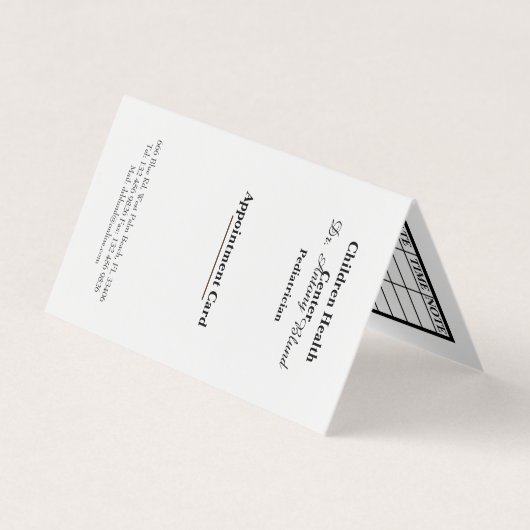 Carte de rendez-vous pédiatrique (Devant)