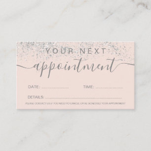 Carte De Rendez-vous Peignoirs argentés parties scintillant rose paste