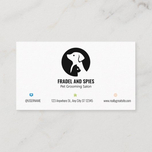 Carte De Rendez-vous Pet Care Appointment Card with Logo & Cute Animal  (Dos)
