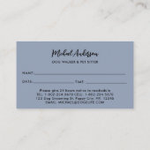 Carte De Rendez-vous Petit chien Walker Animaux de compagnie Sitter Chi (Dos)