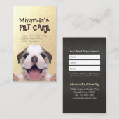 Carte De Rendez-vous Petit Pog Chien Soins pour animaux de compagnie Gr (Devant / Derrière)