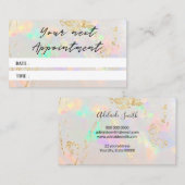 carte de rendez-vous photo texture opale blanche (Devant / Derrière)