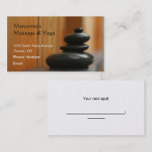 Carte De Rendez-vous Pierres de massage et bois (Devant / Derrière)