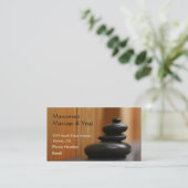 Carte De Rendez-vous Pierres de massage et bois (Debout devant)