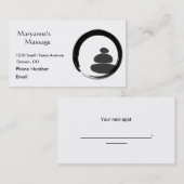 Carte De Rendez-vous Pierres de massage et cercle d'Enso (Devant / Derrière)