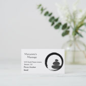 Carte De Rendez-vous Pierres de massage et cercle d'Enso (Debout devant)