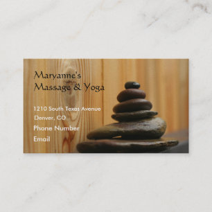 Carte De Rendez-vous Pierres et bois de massage