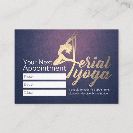 Carte De Rendez-vous Pilates d'entraînement de yoga aérien (Devant)