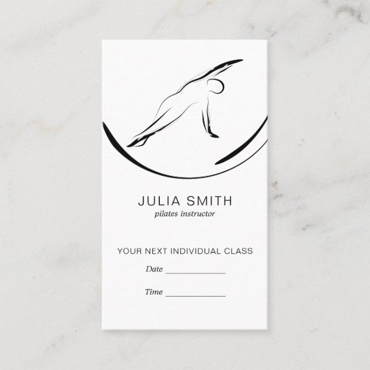Carte De Rendez-vous Pilates Pose Côté Pli (Devant)