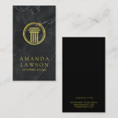 Carte De Rendez-vous Pilier d'or | Marbre noir | Procureur (Devant / Derrière)