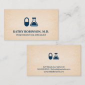 Carte De Rendez-vous Pilule et bécher | Pharmaceutique (Devant / Derrière)