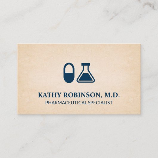 Carte De Rendez-vous Pilule et bécher | Pharmaceutique (Devant)