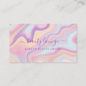 Carte De Rendez-vous Pink Abstrait Iridescente Holographe de beauté (Dos)