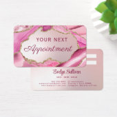 Carte de rendez-vous Pink Agate Faux Foil (Bureau)