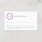 Carte De Rendez-vous Pink and Purple Monogram Modern (Devant)