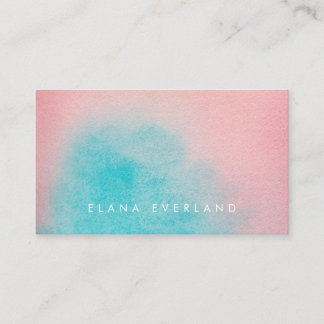 Carte De Rendez-vous Pink Aqua Sky Watercolor Wash Ladies