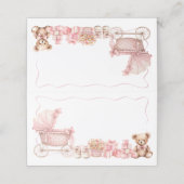 Carte De Rendez-vous Pink Bow Carriage Baby Shower Appointment Card (Extérieur déplié)