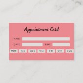 Carte de rendez-vous Pink Logo Carte de visite à o (Dos)