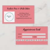 Carte de rendez-vous Pink Logo Carte de visite à o (Devant / Derrière)