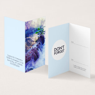 carte de rendez-vous pliée à la brume d'eau