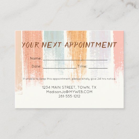 Carte De Rendez-vous Pointes de brosse Boho Watercolor (Devant)