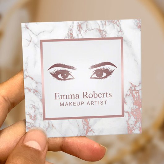 Carte De Rendez-vous Poireaux & Brows Maquillage Artiste Marbre Rendez-