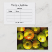 Carte de rendez-vous - pommes (Devant / Derrière)