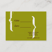 Carte De Rendez-vous Potelé vert d'initiales (Dos)