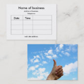 Carte de rendez-vous - pouces vers le haut (Devant / Derrière)