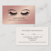 Carte de Rendez-vous pour Cils Design Élégant (Devant / Derrière)