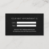 Carte de rendez-vous pour coiffeur en or noir mode (Dos)