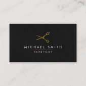 Carte de rendez-vous pour coiffeur en or noir mode (Devant)