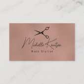 Carte de rendez-vous pour coiffeur en or noir mode (Devant)