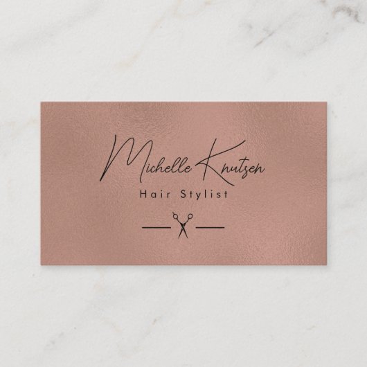 Carte de rendez-vous pour coiffeur en or noir mode (Devant)