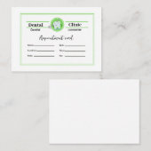 Carte de rendez-vous pour dentiste (Devant / Derrière)