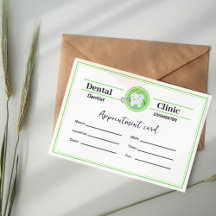 Carte de rendez-vous pour dentiste