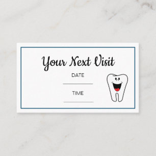 Carte de rendez-vous pour dentiste dentaire